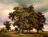 Trees Canvas Paintings - crola Oak Trees